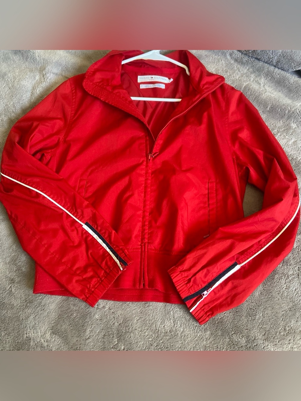 Tommy Hilfiger Red Zip-Front Lightweight Jacket